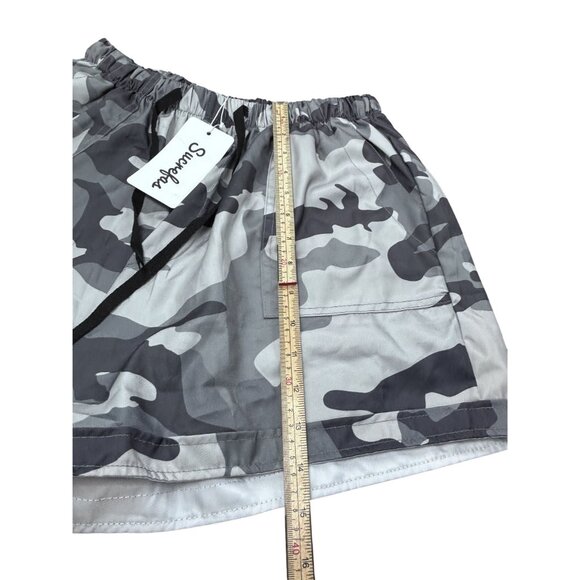 Sucrefas Womens Camouflage Shorts XL Gray & White Polyester/Cotton - Picture 7 of 9